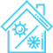 icona casa con simbolo sole e neve